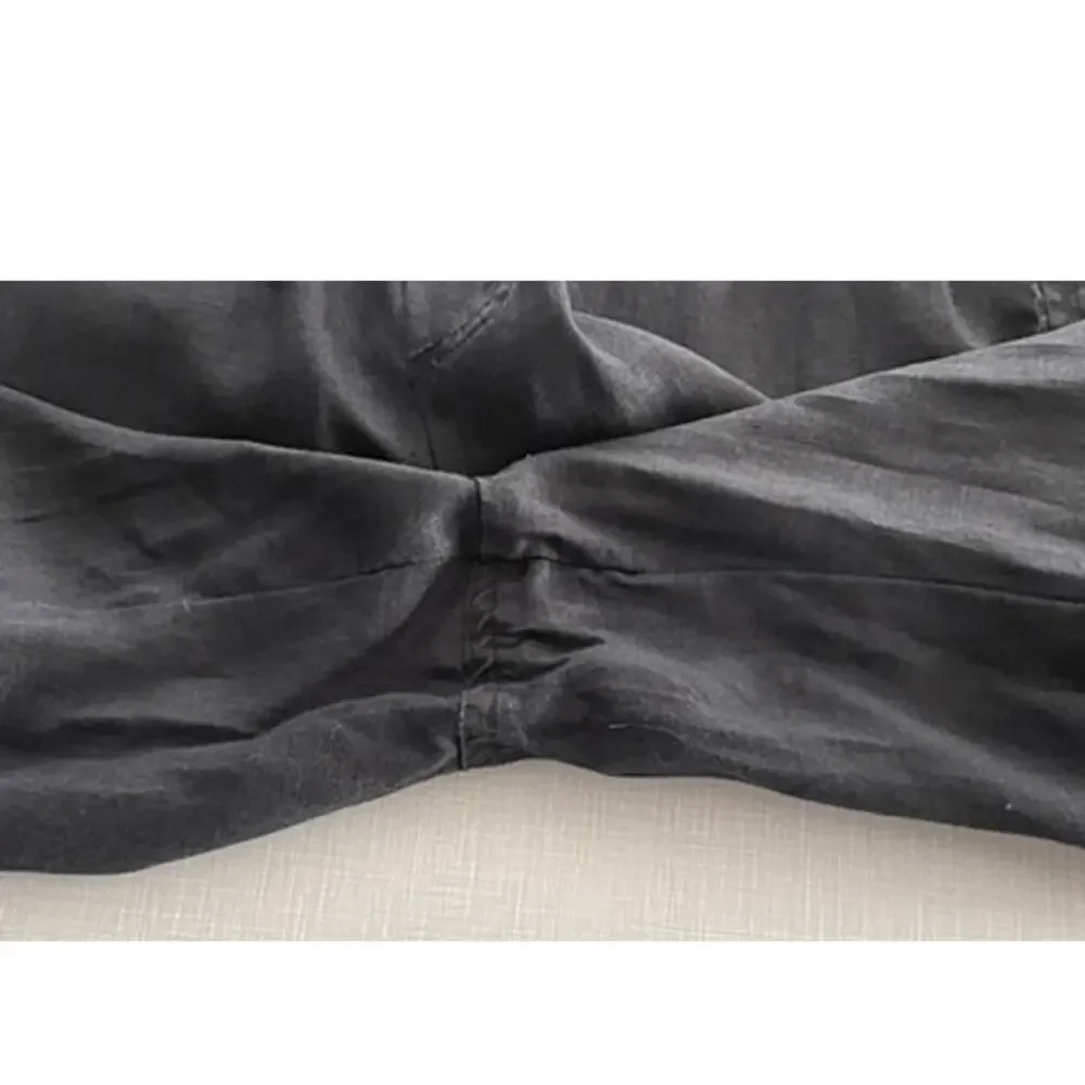 Quince Sz M Wide Leg Linen Pants Black Elastic Breezy Vacation Travel Relaxed - Picture 13 of 16